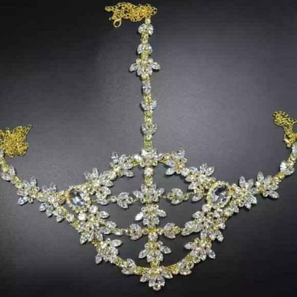 Crystal Face Mask Masquerade Full Face Jewelry Halloween Accessories Rhinestone - Picture 6 of 6